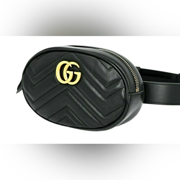 Authentic Gucci Black Matelassé Belt Bag /fanny pack - Picture 1 of 8